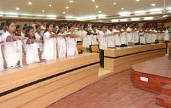 Pledge administered by students of MGMCRI